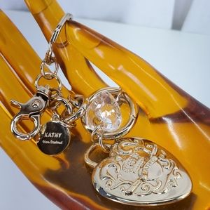 KATHY VAN ZEELAND RETIRED GOLD HEART HANDBAG CHARMS/KEYFOB $45.00